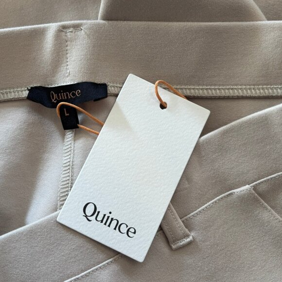 Quince Ecru Ultra-Stretch Ponte Straight Leg Pants - Size LP - New with Tags - Picture 4 of 5